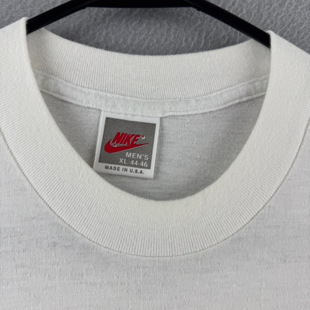 Vintage Nike T Shirt Mens XL White Single Stitch 90s Double Made in USA - Picture 3 of 15